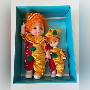JUST CLOWNS BY UNEEDA DOLLS Set Of 2 In Box, Vintage